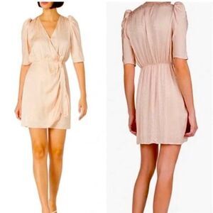 NEW The Kooples gravity daisies floral puff sleeve wrap dress